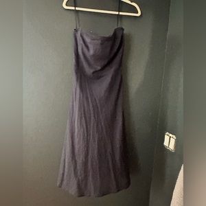 J crew strapless navy dotted dress size 6